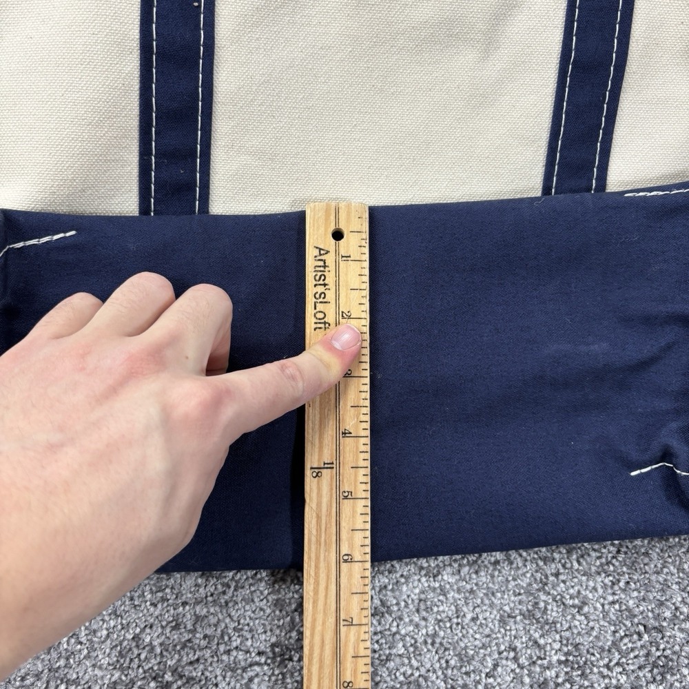 Vintage L.L.Bean Boat And Tote Bag Medium White Blue USA Made El Mirador Sun - Picture 10 of 11
